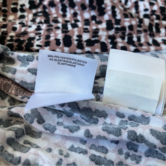 Anne Klein Printed Brown Black White Sleeveless Blouse with Zipper Front Size S - Picture 5 of 5